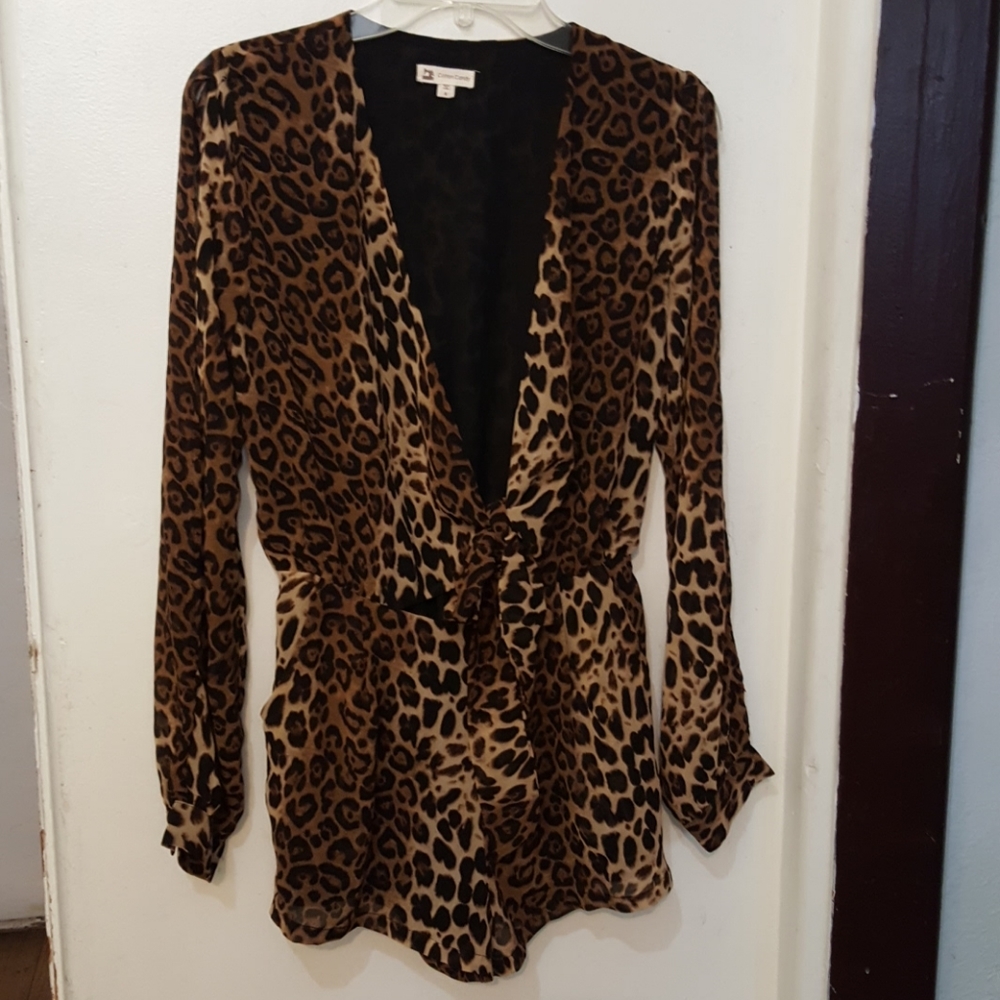 Cotton Candy cheetah romper